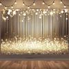 1 Stück elegantes goldenes blinkendes Hintergrundbanner mit Blitz und Quaste - perfekt für Hochzeiten, Partys, Feiern