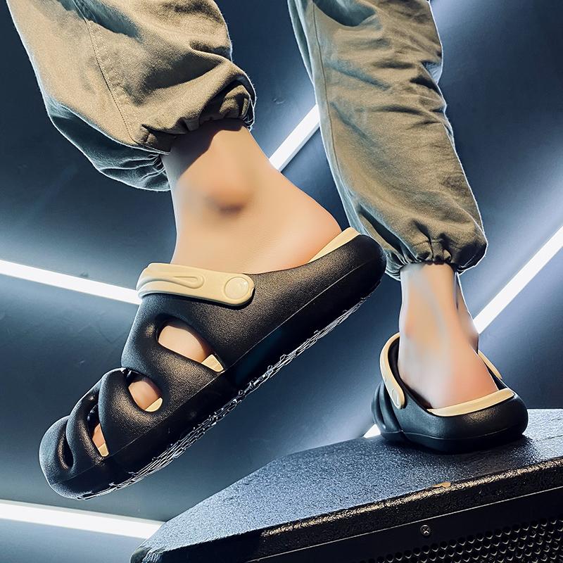 Men Sandals Summer Shoes Black Sandals For Men Beach Outdoor Garden Flat Cool Slippers Dress C Rose Shoes Chanclas Hombre