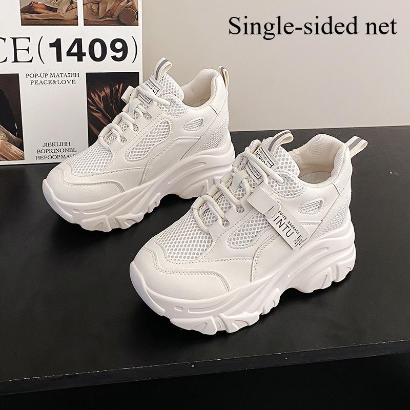 

Женские кроссовки на толстой подошве, летняя мода, женская обувь, шнуровка, увеличивающие рост, спортивная повседневная обувь 40