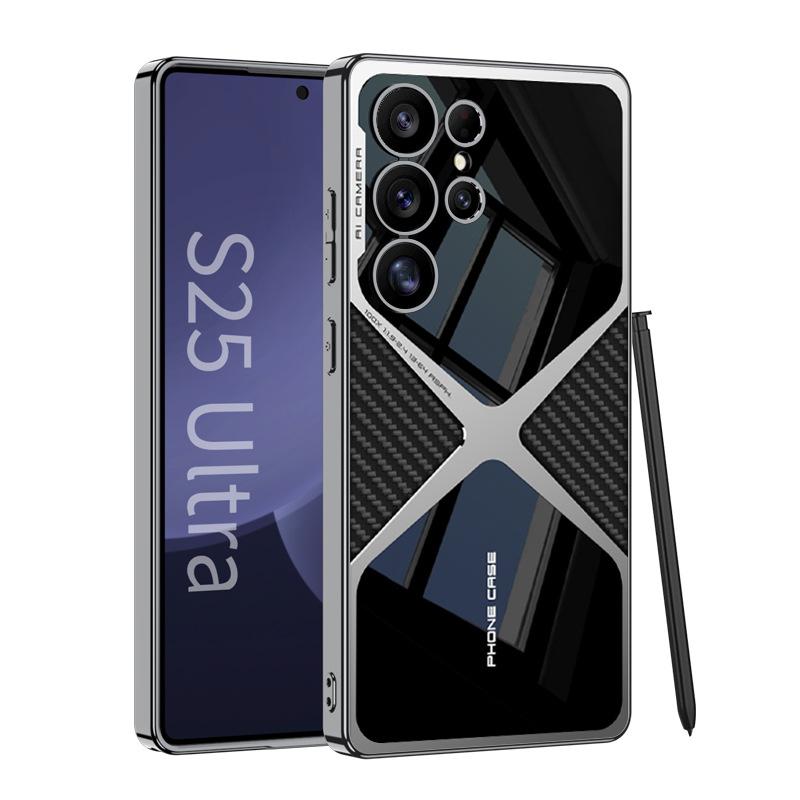 Samsung S25ultra Mobile Phone Case Electroplated Plain Leather Ultrasonic Ultrathin Case S25ultra Anti Fall Protection Case