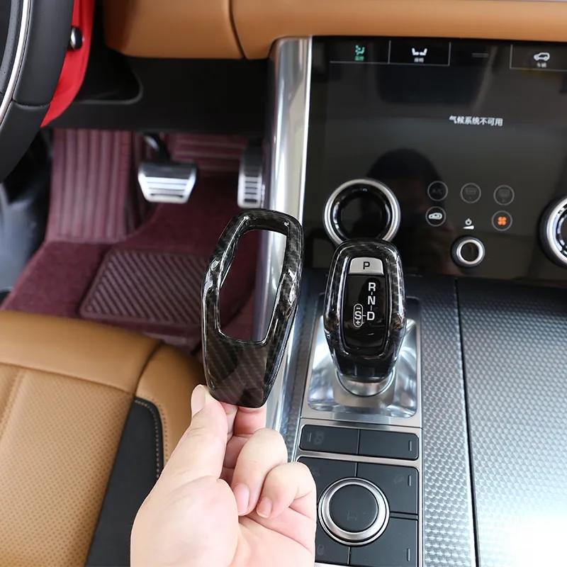 Carbon Fiber Style Car Gear Shift Head Cover Trim For Land Rover Range Rover Sport 2018- Auto Interior