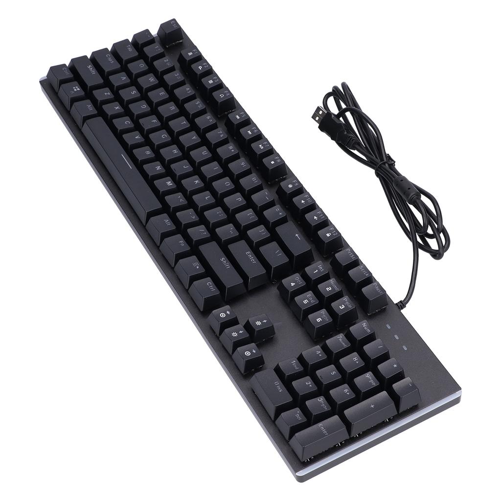 Kabelgebundene Tastatur 104 Tasten Beidseitige Farblicht Kabelgebundene Hintergrundbeleuchtung Mechanische Gaming-Computer