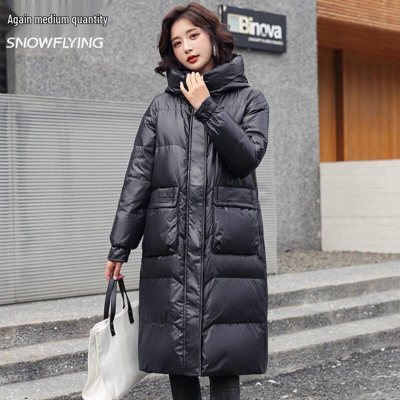 XueZhongFei Damen Mittellanger Daunenparka mit Kapuze