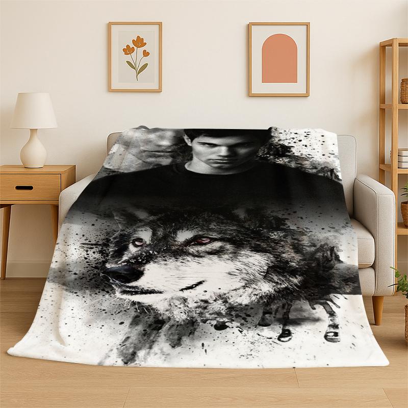 

Classic Twilight Saga Edward Bella Flannel Blanket Soft Warm Throw Blanket for Bedroom Living Room Bed Travel Camping Picnic 75x90cm