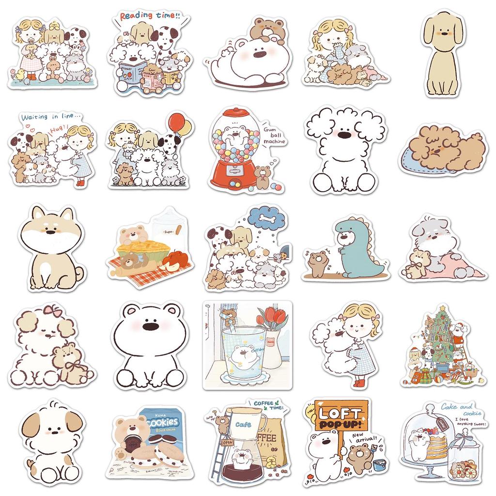 50 Korean Style Cute Cartoon Graffiti Stickers for Decor - Perfect for Phone Cases, Water Bottles, Journals