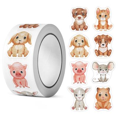 500Pcs/Roll Heterotypic Pets Stickers 2.5cm/1.0'' Cute Art Labels Learning Rewards, Adorn Gifts for Books Watercup Phone PC Pads