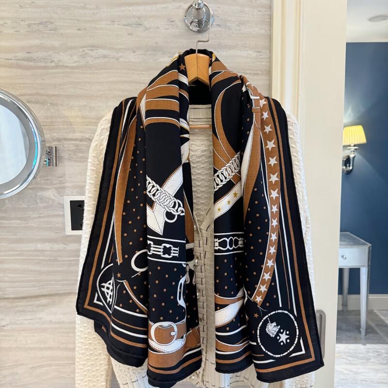 NINA SOLOR All-Season Silk Wool Blend Large Scarf