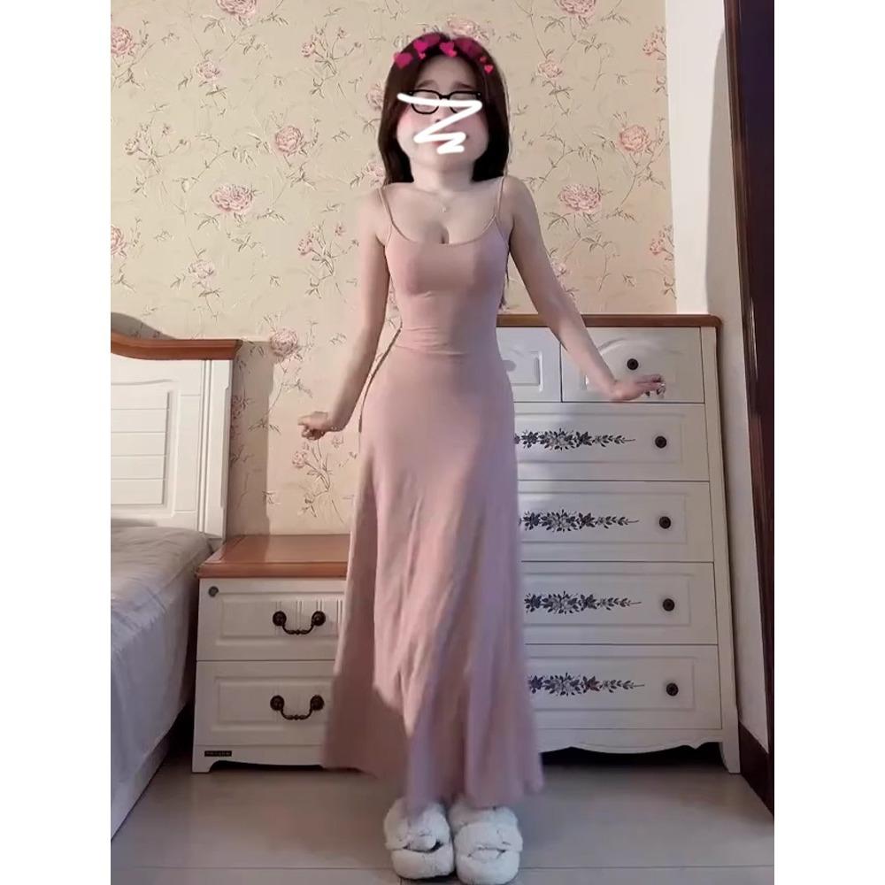 Summer New Suspender Dress Female Spice Girl Slim Long Hip Wrap a Word Dopamine Skirt