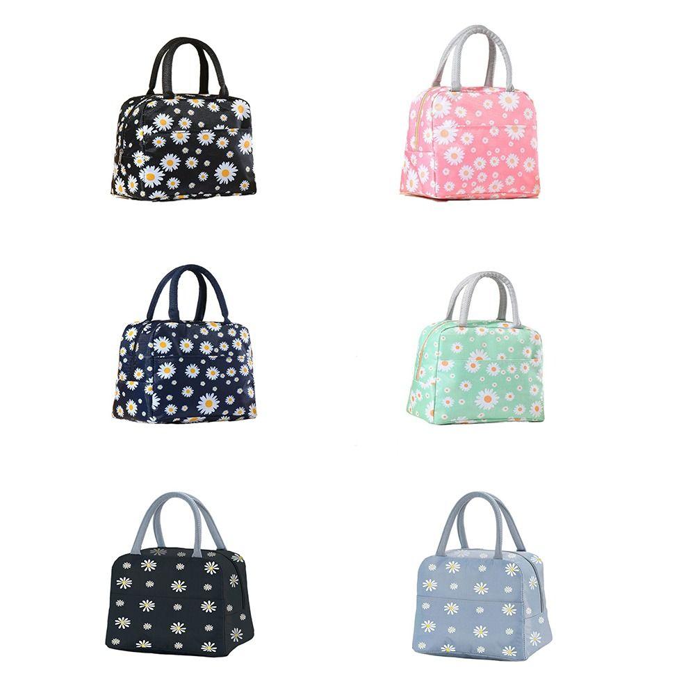 For Men For Student Dinner Container Daisy Lunch Bag Picnic Pouch Thermal Cooler Bag Large Capacity