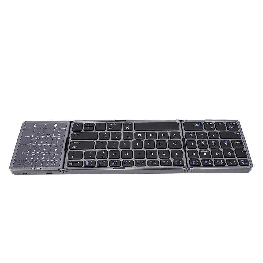 Portable Foldable Keyboard with Touchpad Rechargeable Bluetooth Travel Keyboard for Smartphones Tablets Laptops