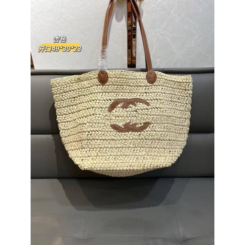 Womens Woven Straw Bag Large Capacity Shoulder Beach Vacation Casual Daily Use