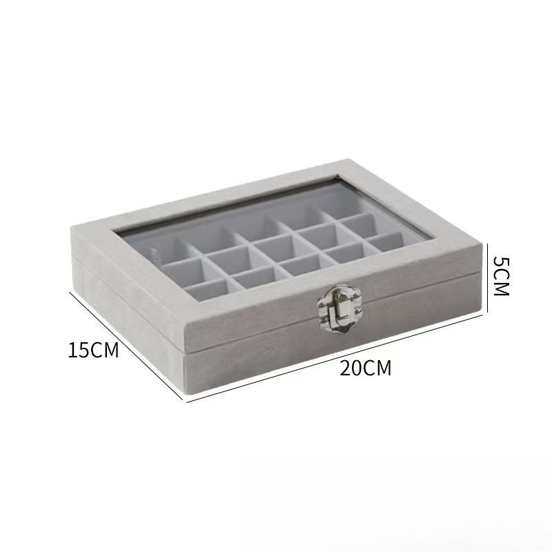 24-grid Large-capacity Jewelry Box, Flannelette Jewelry Box, Storage Box for Rings, Necklaces, Jewelry and Earrings