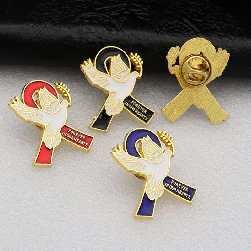 Peace Symbol Brooch Badge Pin With Ribbon Detail Shape Ideal For Weddings Business Meetings Everyday Wear