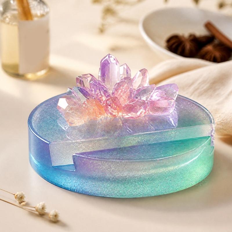 Flexible Silicone Crystal Molds with Raised and Recessed Cavity Detail for Candle Making, Resins, and Plasters Casting