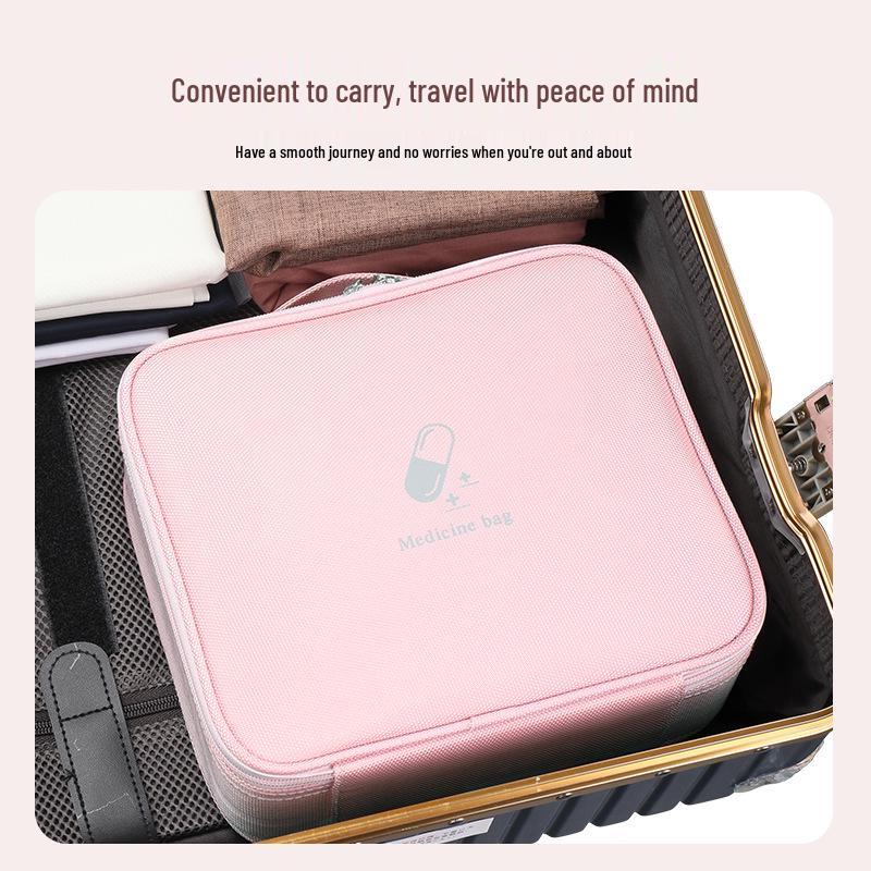 Large Capacity Outdoor & Home First Aid Kit - Portable Handheld Fabric Storage Box for Travel, Epidemic Prevention, Car & Student Use