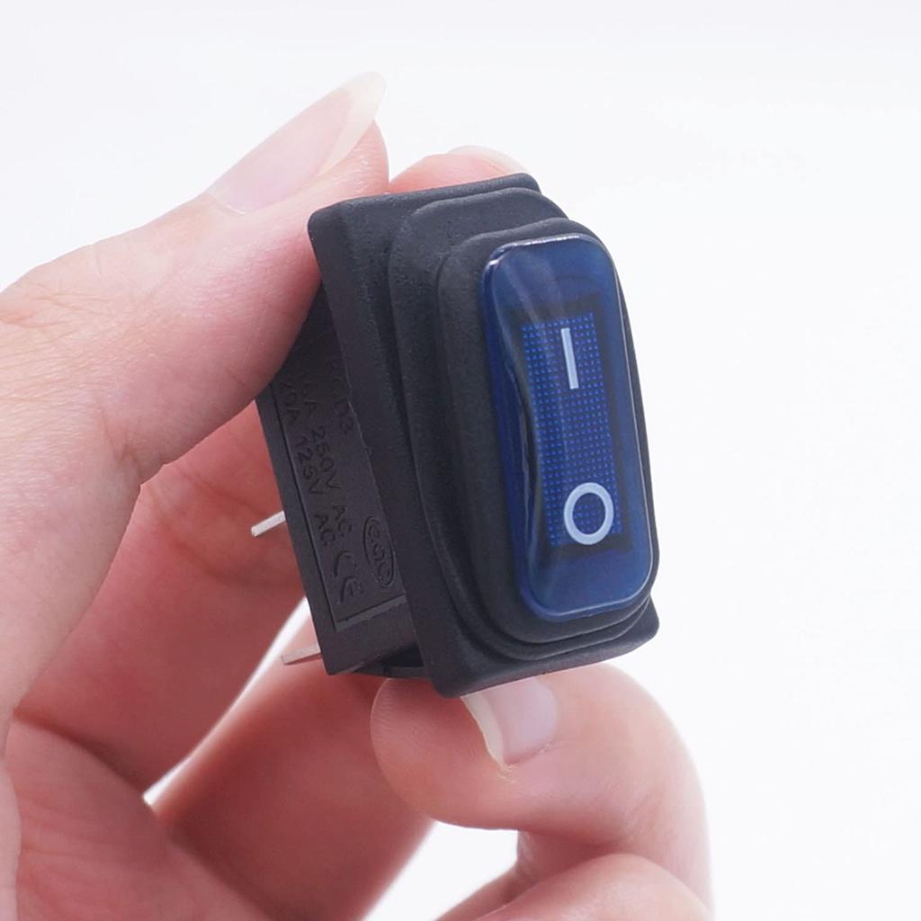 4Pcs Waterproof Rocker Switch on/Off 12V LED 3Pin 2Position SPST AC 6A 250V 10A 125V KCD3 Switch Boat Switch (4 Colores)