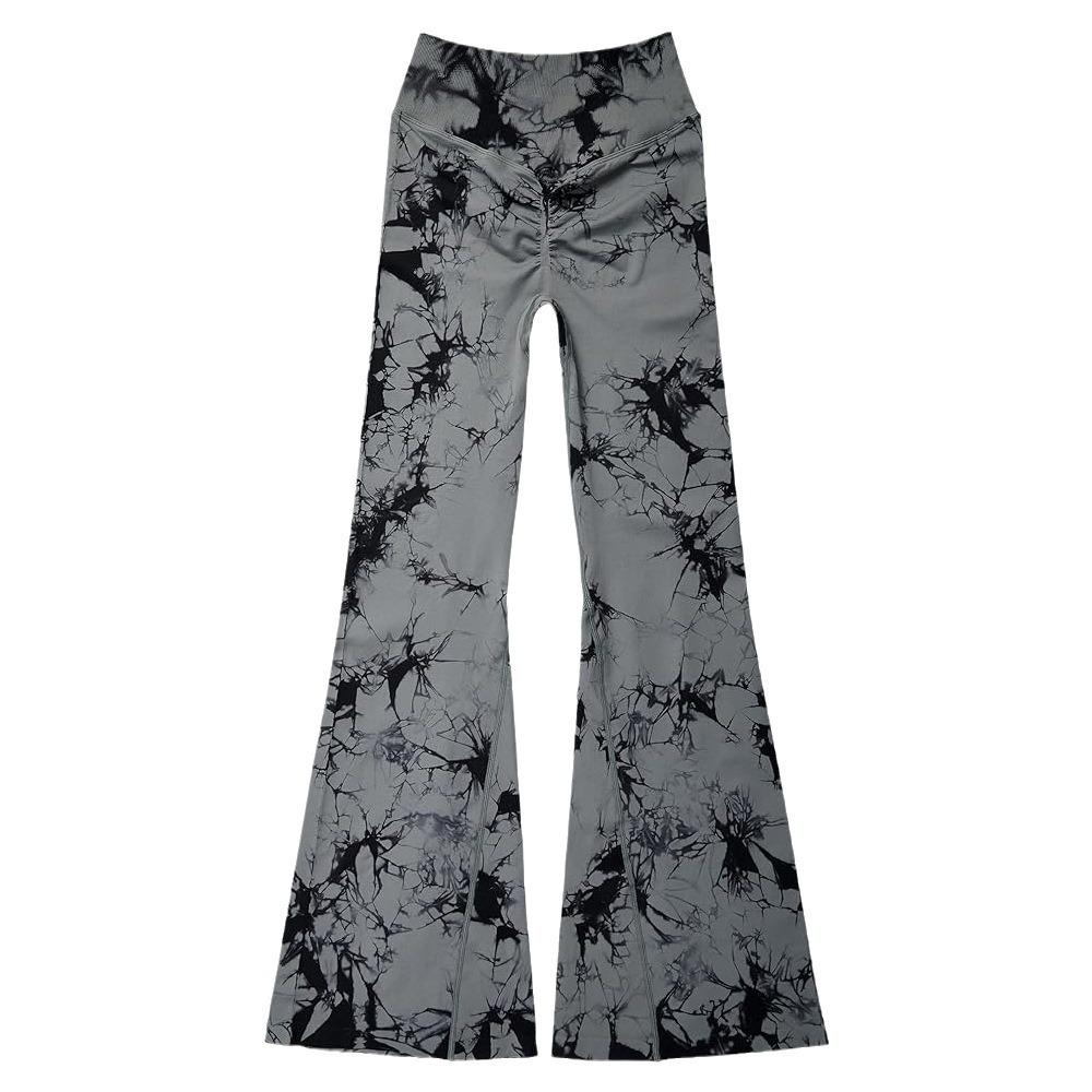 Women's High Waist Tie-Dye Yoga Flare Pants - Elastic, Hip-Lifting, Waist Shaping Fitness Wear