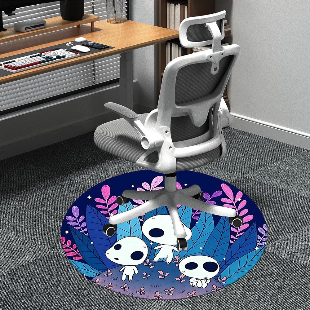 1pc Forest Spirits Office Round Area Rug,  Mat Suitable For Office, Under Office Chairs Bedroom Living Room Home Decor, Room Deco