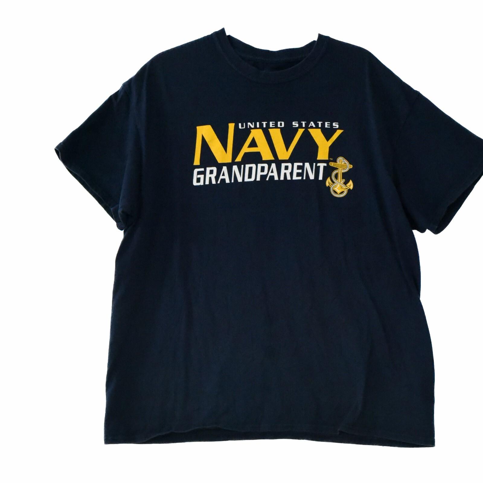 Armed Forces Mens Navy Blue T-Shirt Graphic US NAVY Grandparent Short Sleeve XL M