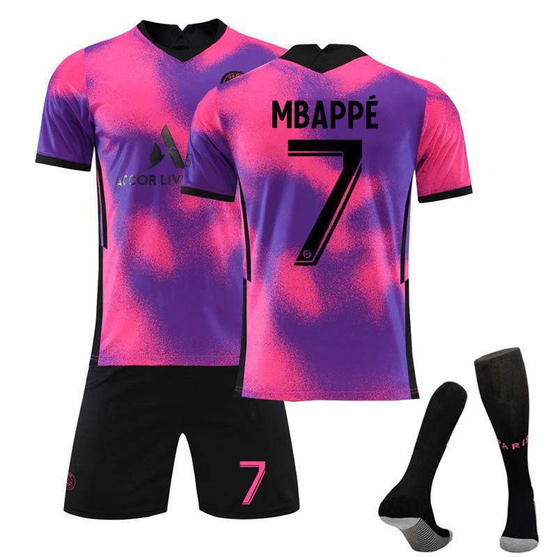 

Teens Kids Adults Custome Name Football Kits 2020-2021 PSG 3rd Away #7 MBAPPÉ Sport Training Jersey Set with Socks 3XL
