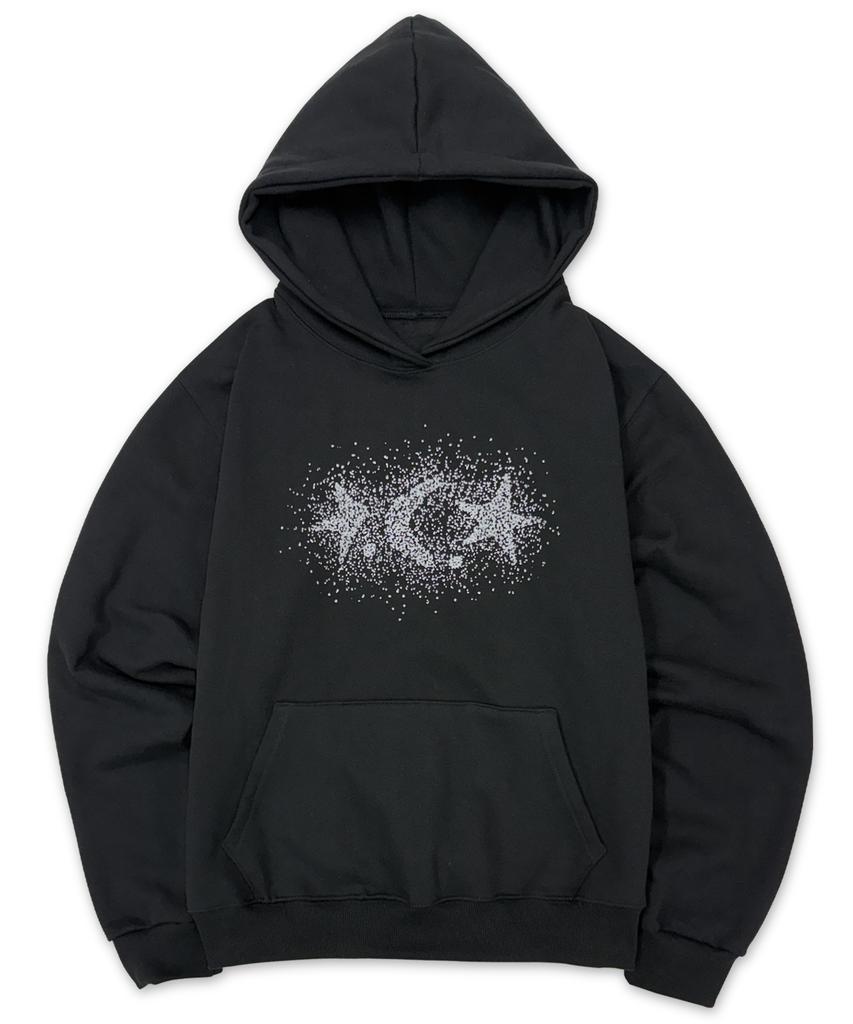 [Fleece-Lined] Silver Dcrstar Oversized Hoodie Black