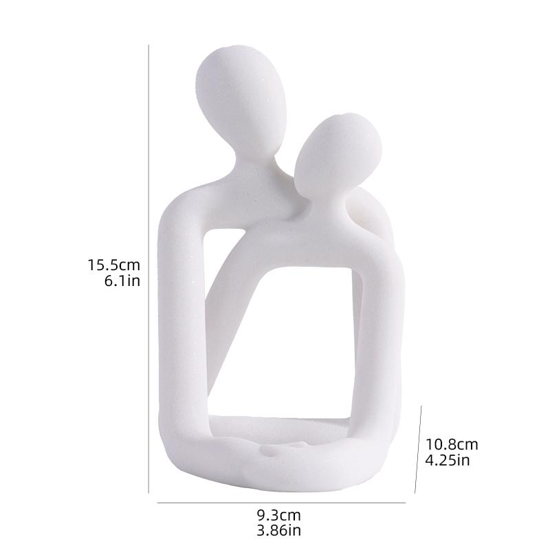 Couple Embrace Phone Holder Sculpture, Resin Craft Decorative Figurine, Home Decoration for Bedroom, Living Room, Study, or Desk