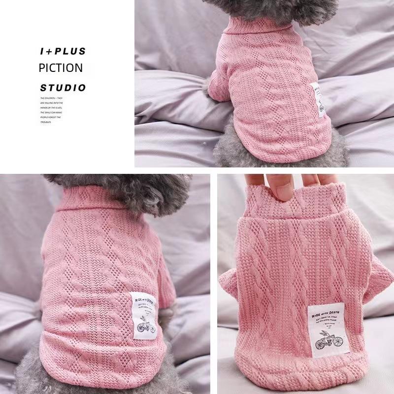 Sweter Zimowy dla Małego Psa Bichon i Kota - Przytulny Gruby Splot na Jesień i Zimę, Pasuje na Teddy i Pomeraniana