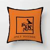Orange Patchwork Muster Überwurf Kissenbezug Mit Kurzem Plüsch Druck Wohnzimmer Sofa Dekoration Kissenbezug Kissenbezüge