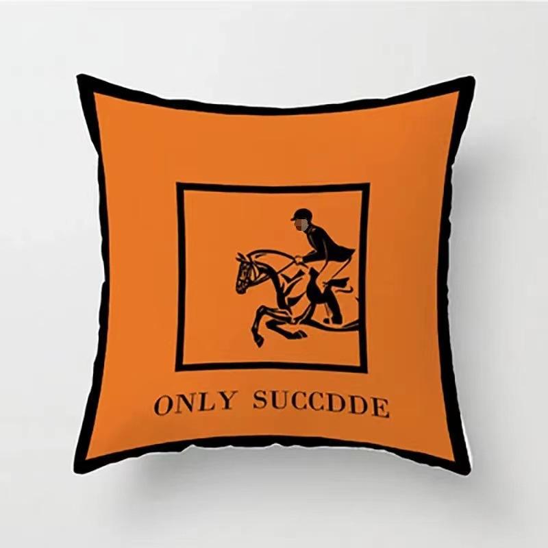Orange Patchwork Muster Überwurf Kissenbezug Mit Kurzem Plüsch Druck Wohnzimmer Sofa Dekoration Kissenbezug Kissenbezüge