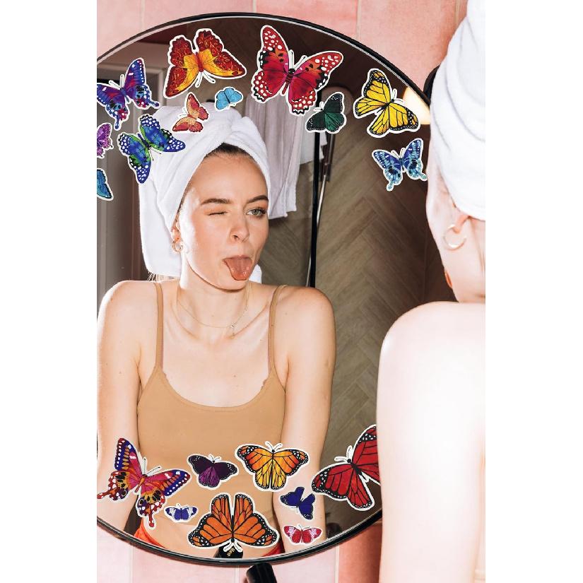 Iconikal 100-Count Static Cling Vinyl Window Decorations, Butterflies (5 Sheets of 20)