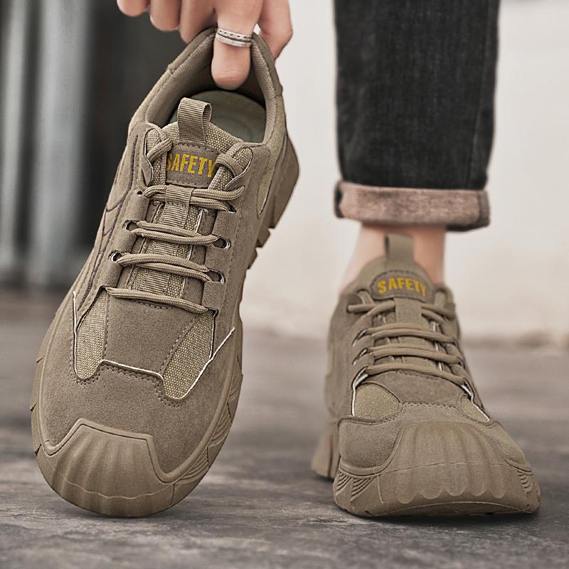 Men's Shoes Anti Slip Autumn Platform Outdoor Comfortable Wear-resistant Work Shoes Lace Up Fashion Low Cut Casual Shoes 2025