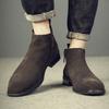 Winter new Martin boots men's high-top shoes medium-top short boots outdoor men's boots heightening medium tube Chelsea boots men's