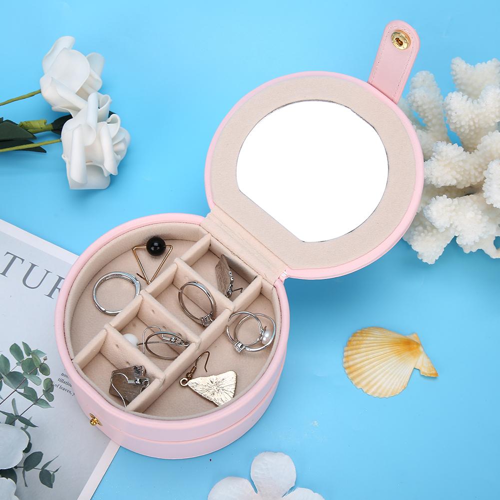 Boîte à Bijoux PU Portable Multifonctionnelle Rangement Organisateur pour Bijoux Bagues Boucles d'Oreilles(Rose )