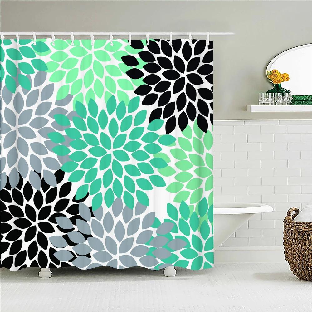 Waterproof Fabric Shower Curtains Tree leaves White Birch Bathroom Large 240X180 3D Print Decoration Shower Curtain Bath Scree
