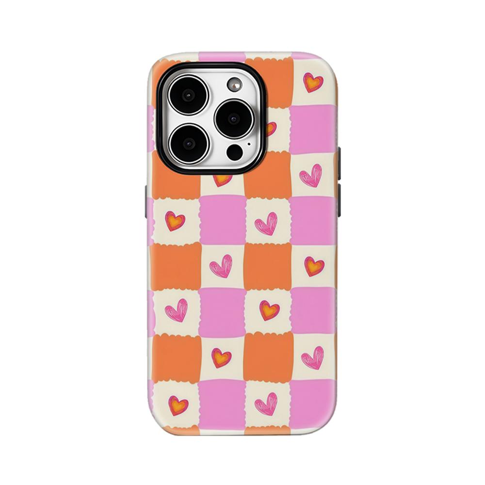 

Halloween Heart Plaid Phone Case for IPhone 16 15 14 13 12 11 X XS XR XSMAX 7 8 Pro Max Plus Double-layer Back Cover IPHONEXSMAX