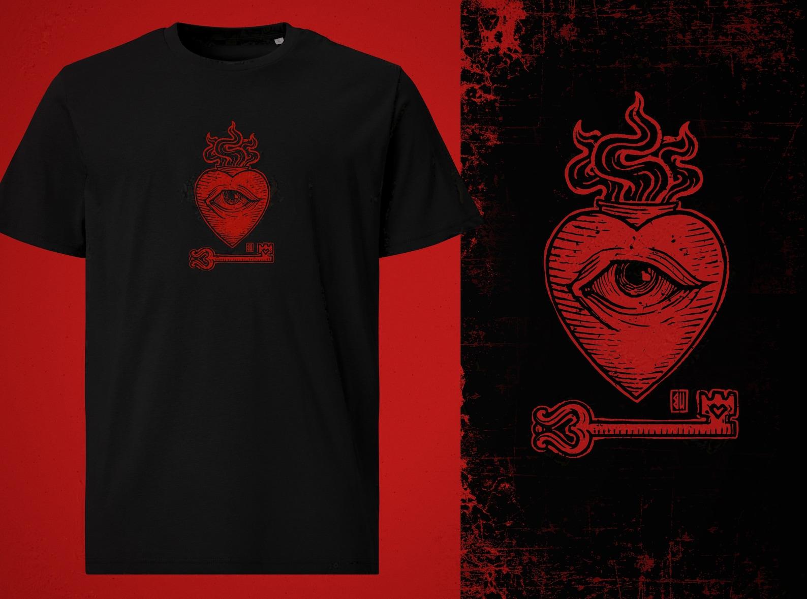 Flaming Heart T-Shirt 3XL