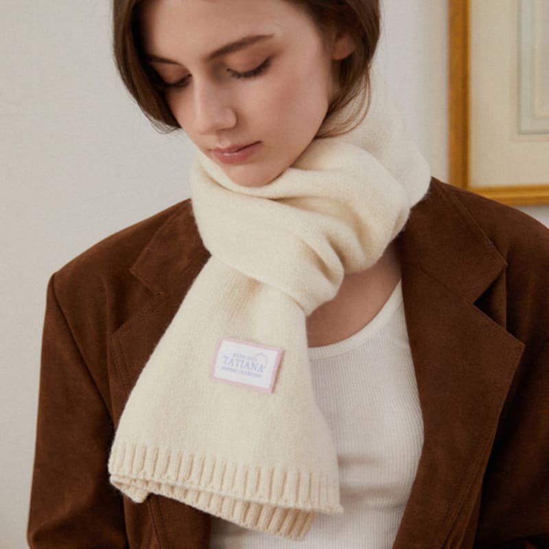 Tatiana French Knit 100% Wool Muffler MF8102 2 Colors