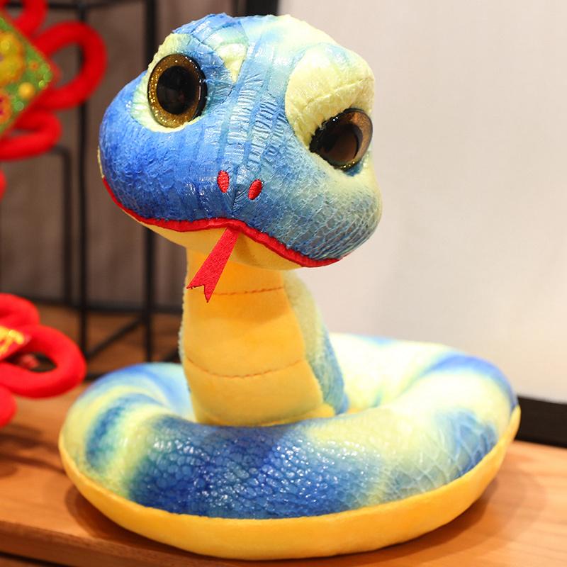 Chinese New Year Zodiac Snake Plush Doll Fun Colorful Boa Constrictor Reptile Plush Toy Home Decor Gift for Girl Boy
