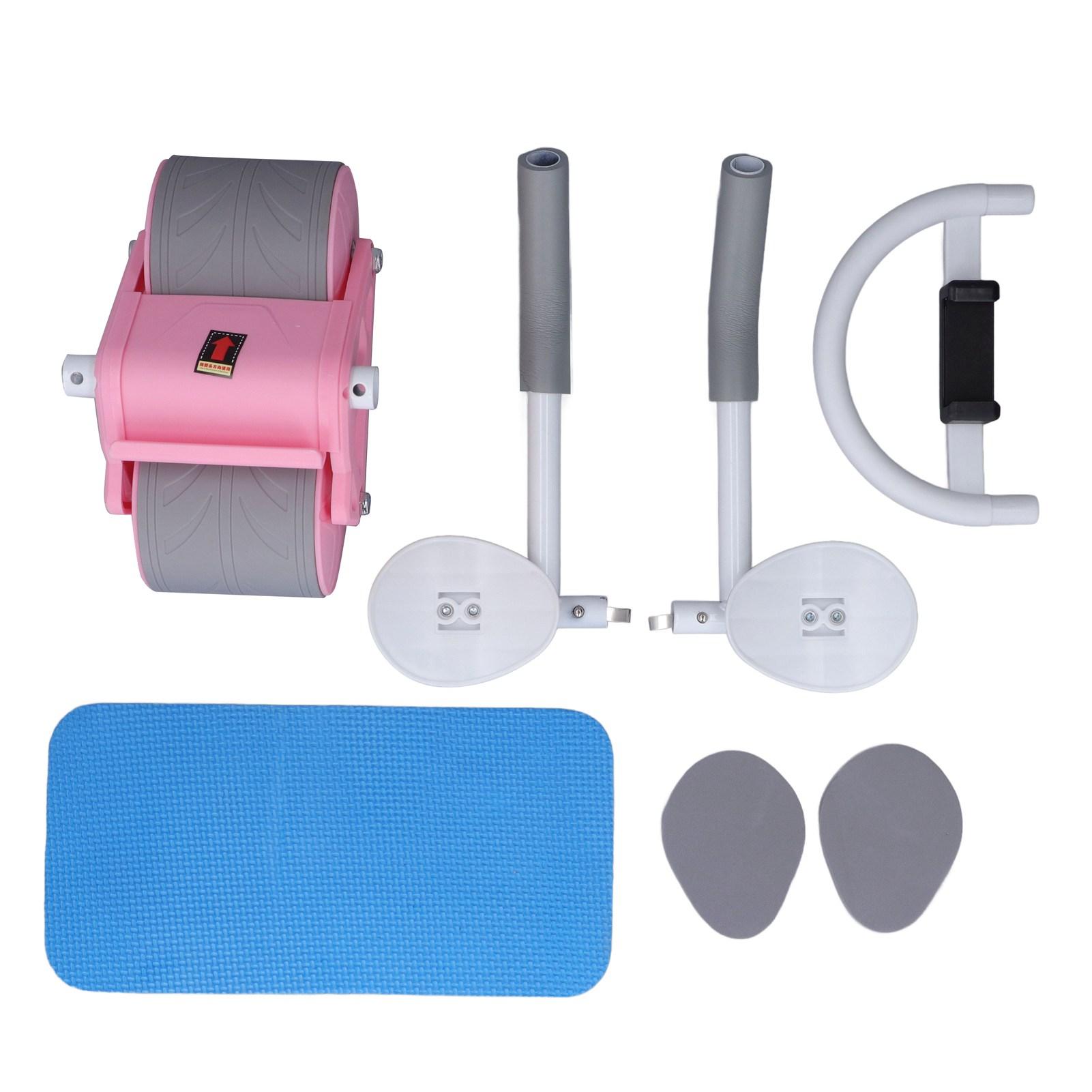 

Роликовый тренажер для живота, автоматический ролик для живота с отскоком и держателем для телефона для беременных розовый