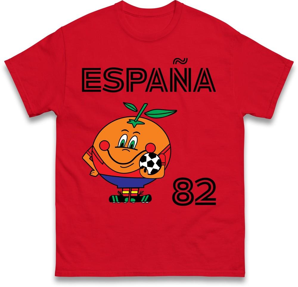 Spain 82 Naranjito T Shirt Spain 82 Football World Cup Tee Retro Football Fan S