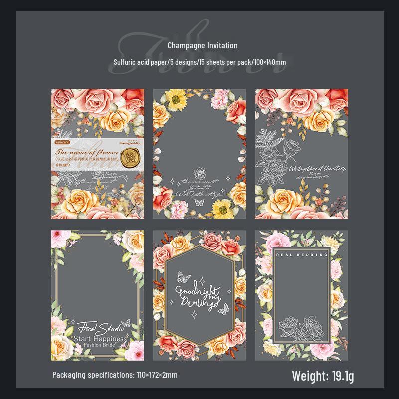 Beautiful Day Vintage Floral Series: Retro Sulfuric Acid Paper Journal with 8 Unique Collage Styles