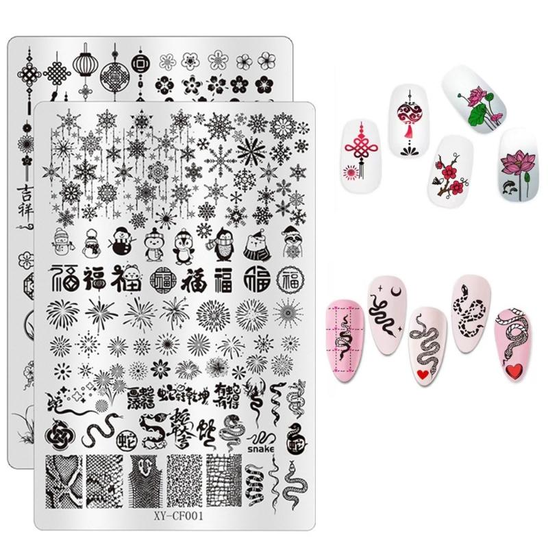 Nail Stamp Plate Nail Art Templates Heart Flower Nail Art Plates for DIY Nail Art Decorations Nails Art Stamping Plates