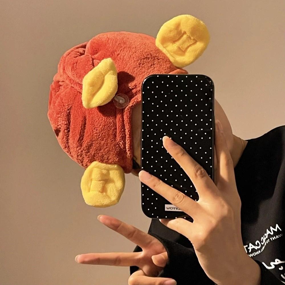 New God of Wealth Shape Hair Drying Cap Absorbent No Pilling Hair Drying Towel No Shedding Quick-Drying Hair Wrap Shower Home