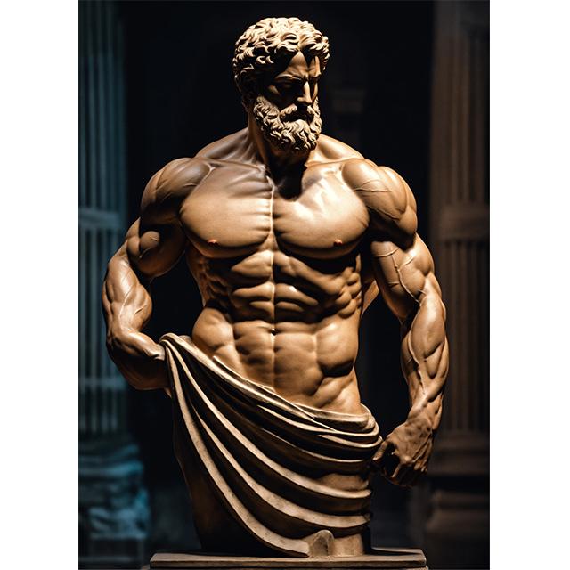 Stone Gold Statue Muscular Greek God Statue Prints Poster Canvas Painting Modern Wall Art Picture Living Room Bedroom Home Decor