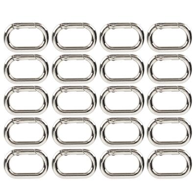 20 Stück Ovaler Federverschluss 23mm Legierung Karabinerhaken Clip für Taschen Geldbörsen Schlüsselanhänger Riemen Schwarz