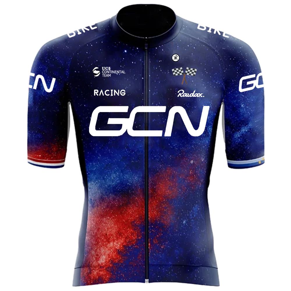 2026 RAUDAX GCN Nieuwe Fietsset voor Mannen Zomerse Racefiets Korte Mouwen Fietsjersey MTB Ademende Fietsbroek met Bretels Set