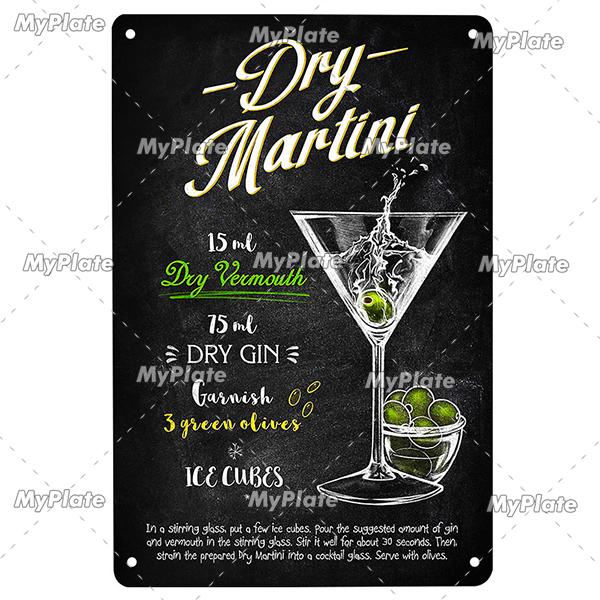 Cocktail Metallschild Plakette Metallschild Vintage Pub Lustiges Blechschild Wanddeko für Bar Pub Club Man Cave Blechschilder Vintage