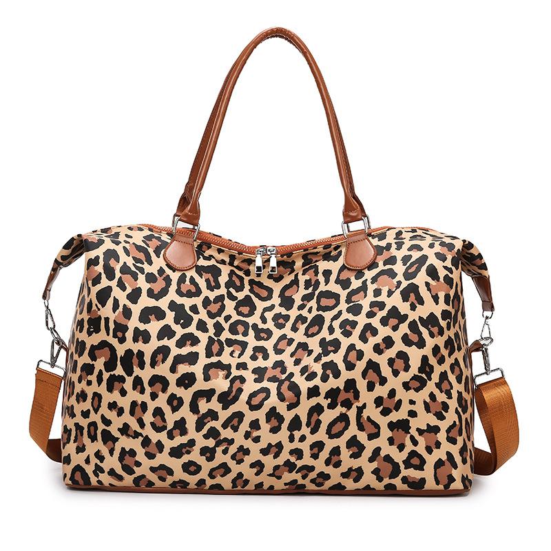 High-value Luggage Bag, Large-capacity Short-distance Milk Leopard Print Messenger Bag, Outdoor Sports Fitness Bag.