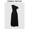 UR2026 Women's Elegant Off-Shoulder Ruched Waist Dress