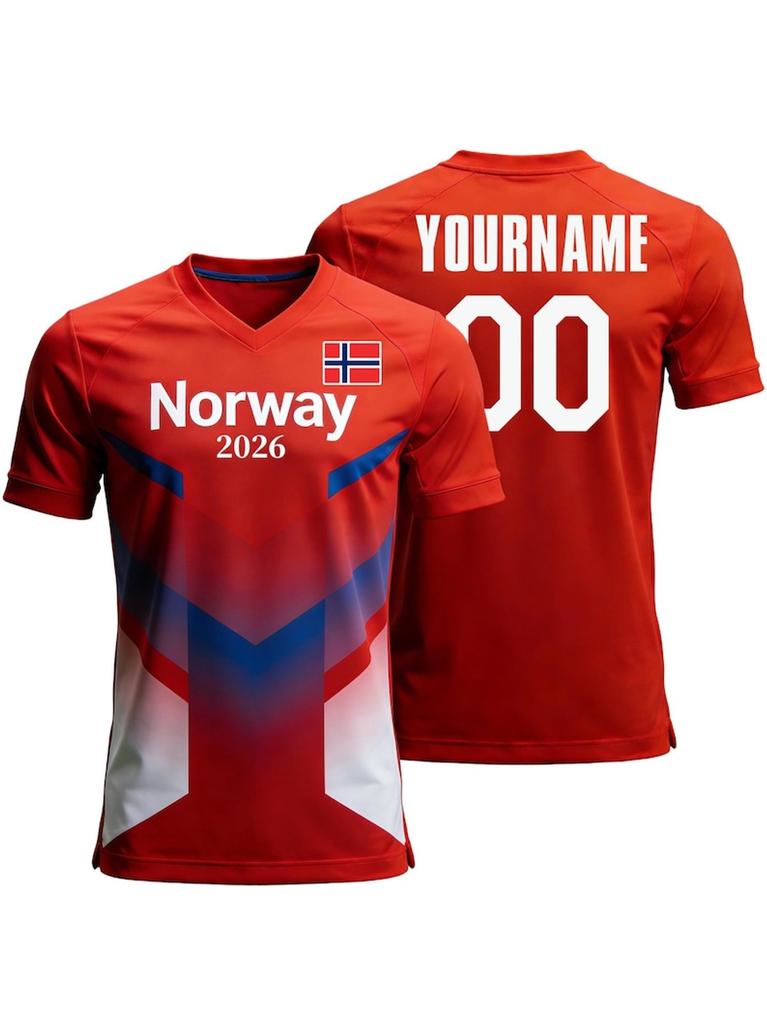 Camiseta personalizada estilo fanático de la Copa de Noruega 2026 para niños, jóvenes, hombres y mujeres